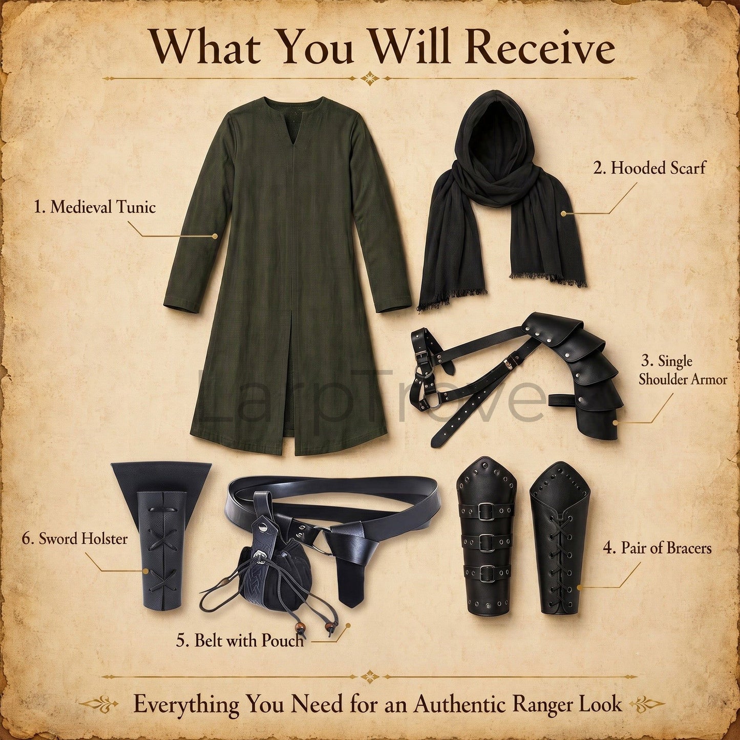 Men's Medieval Viking Rogue Costume Set