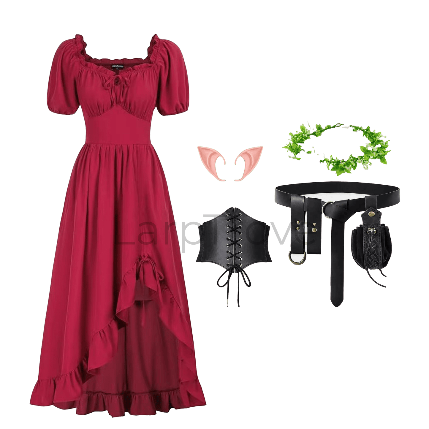 Women Corset Dress High Low Irregular Ruffle Maxi Dress