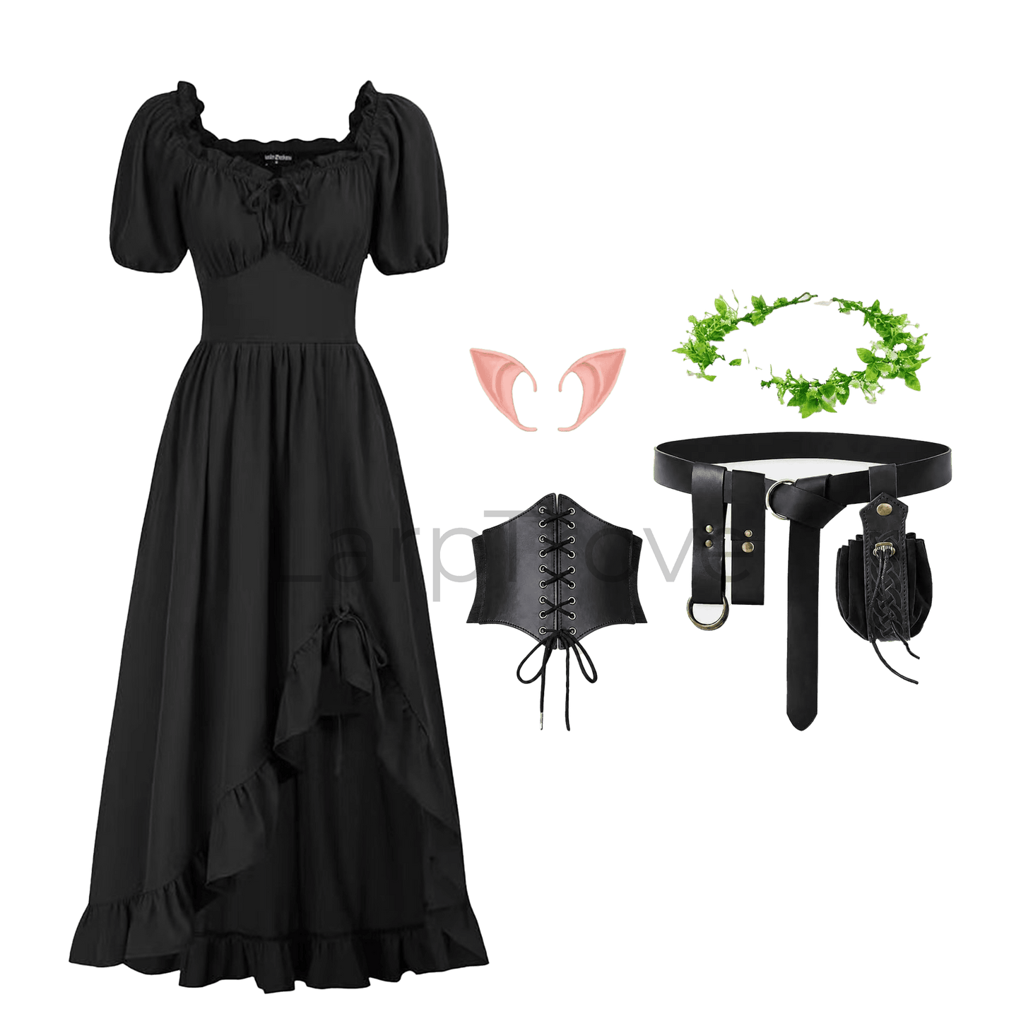 Women Corset Dress High Low Irregular Ruffle Maxi Dress