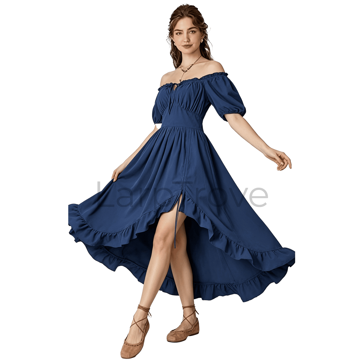 Women Corset Dress High Low Irregular Ruffle Maxi Dress