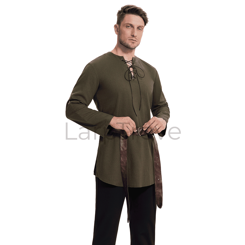 Men's Medieval Pirate Shirt with Belt