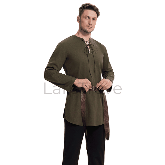 Men's Medieval Pirate Shirt with Belt
