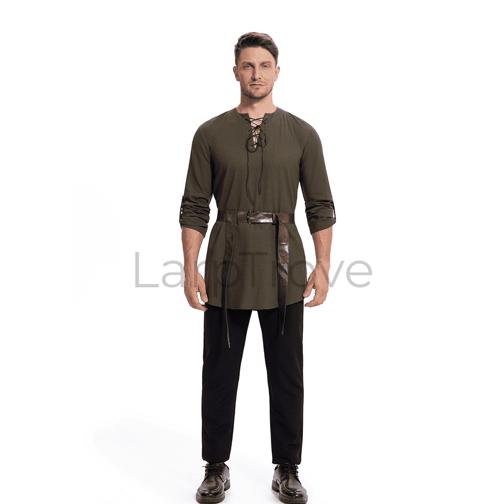 Men's Medieval Pirate Shirt with Belt