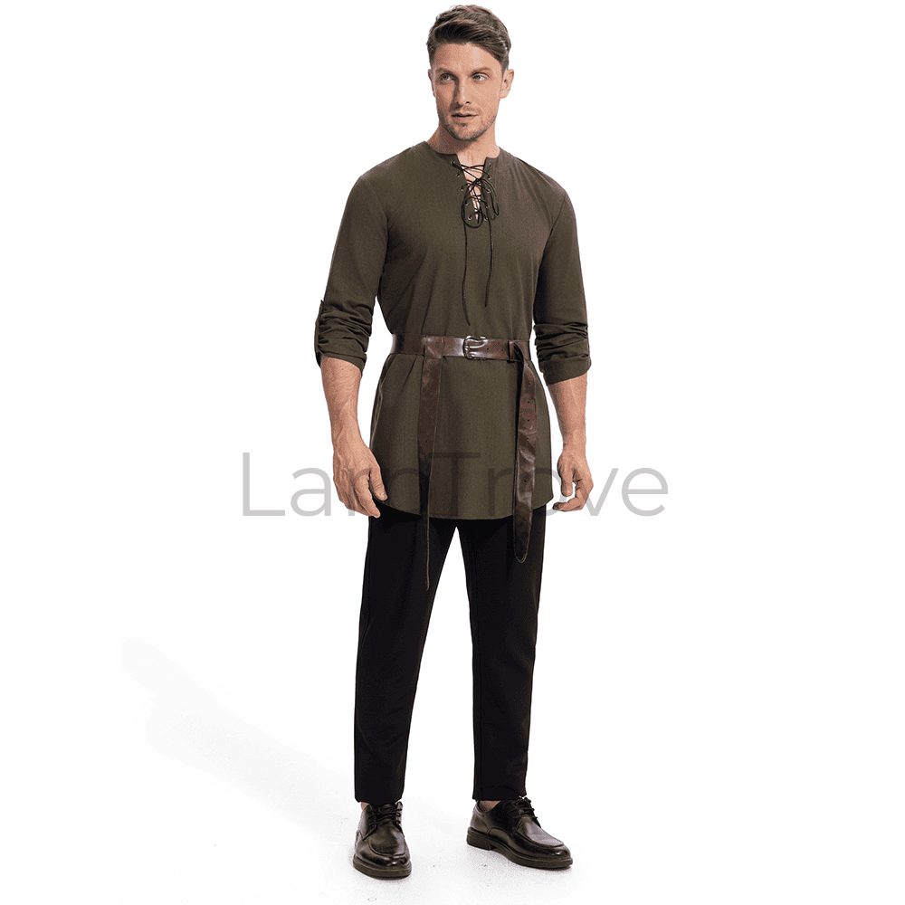 Men's Medieval Pirate Shirt with Belt