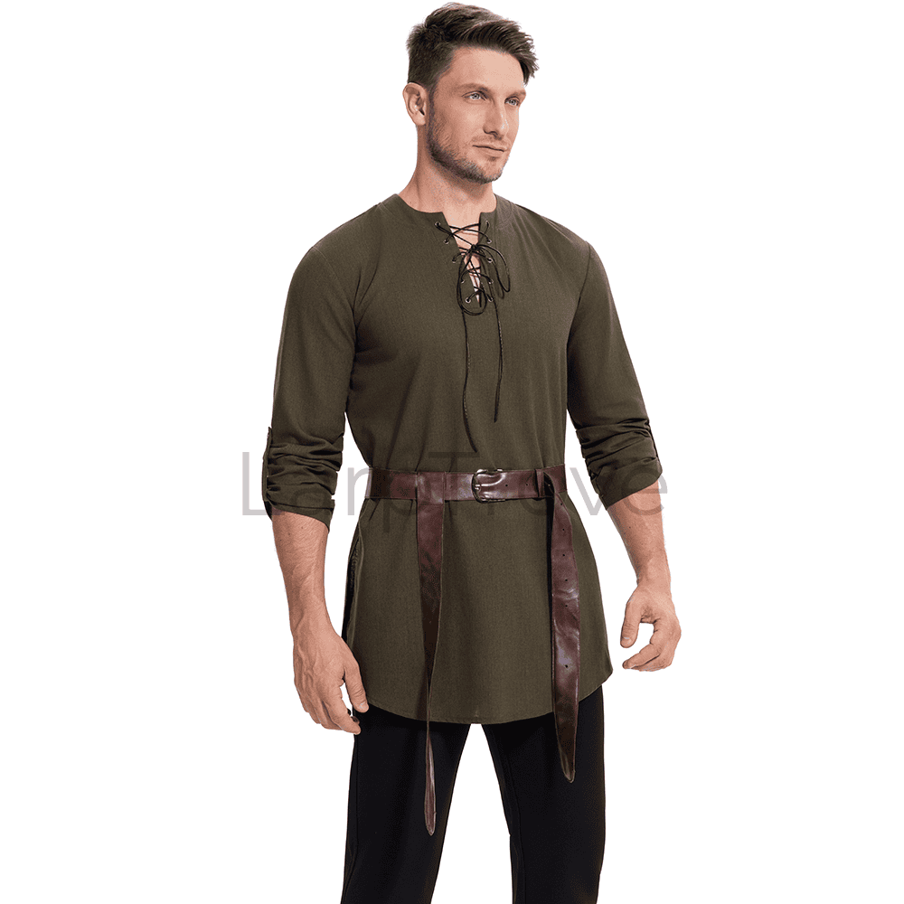 Men's Medieval Pirate Shirt with Belt
