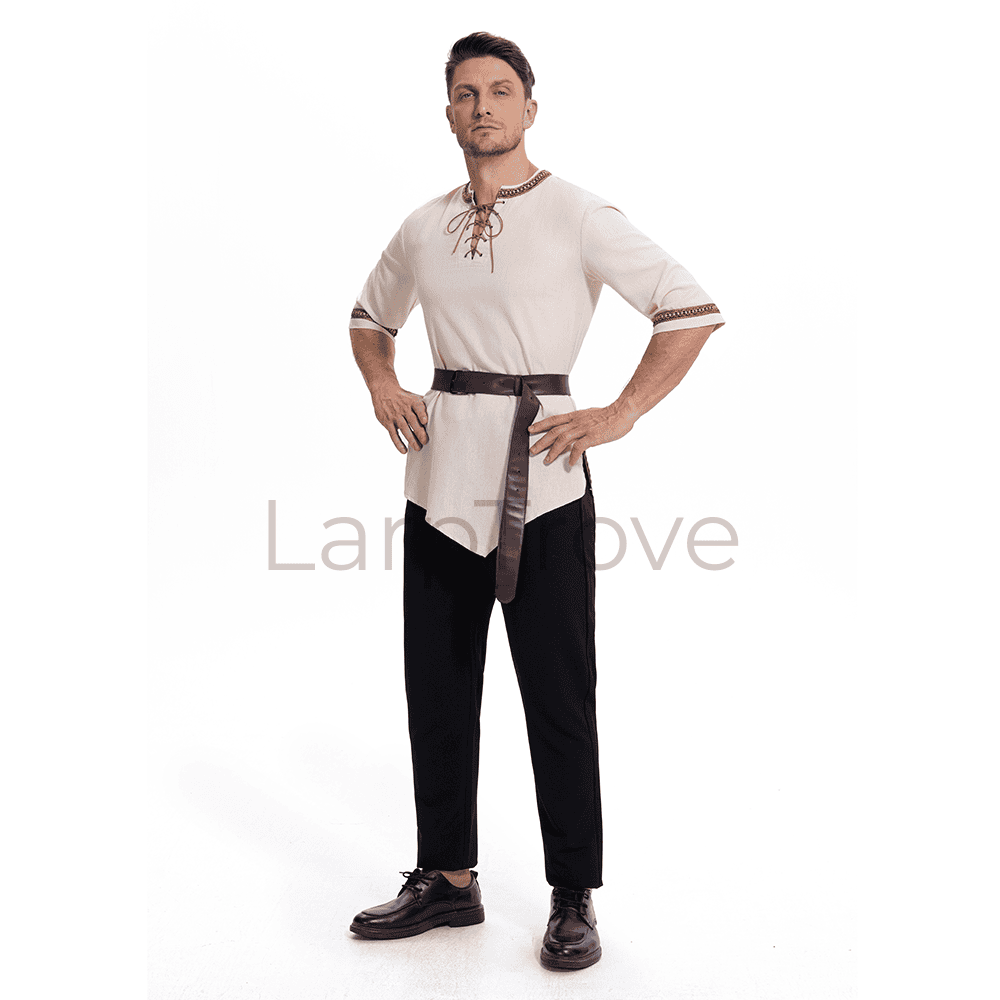 Men's Medieval Tunic Renaissance Pirate with Belt