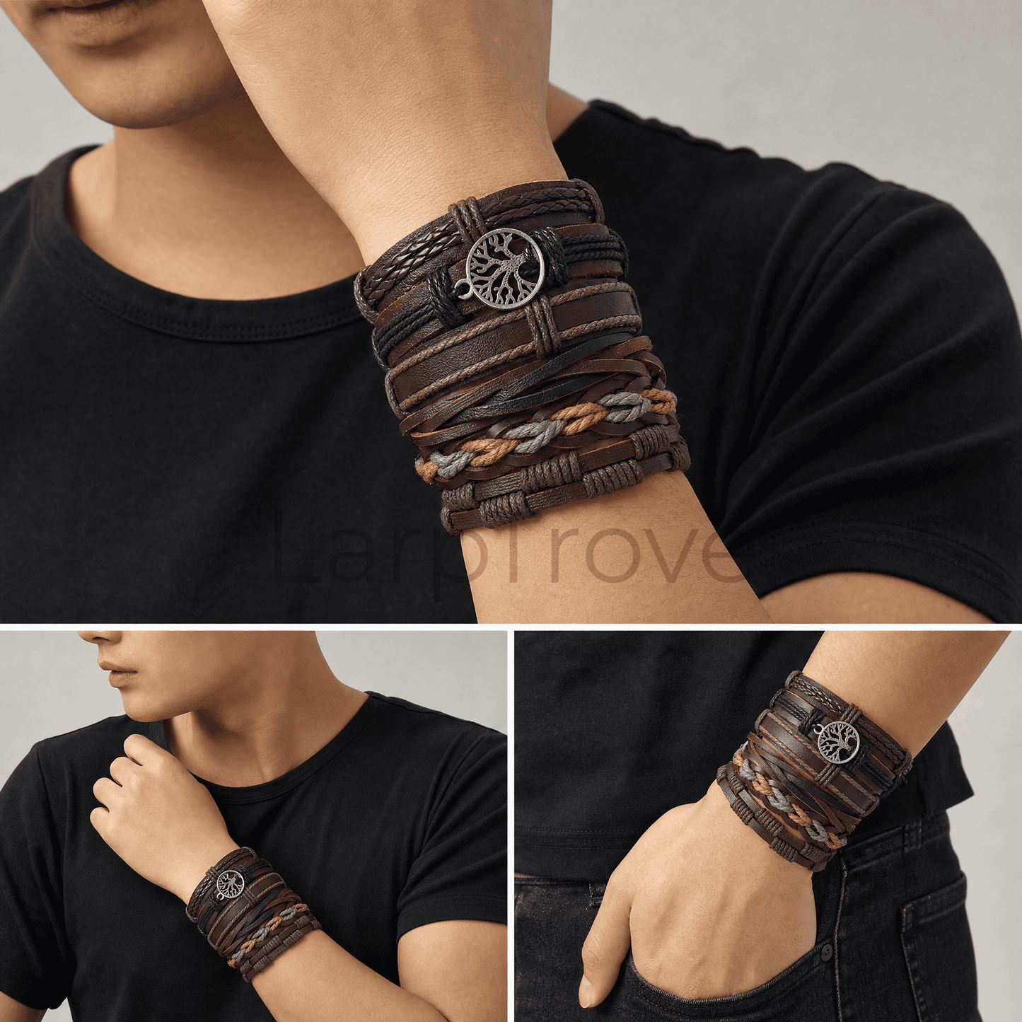 Braided Leather Bracelet Tree of Life