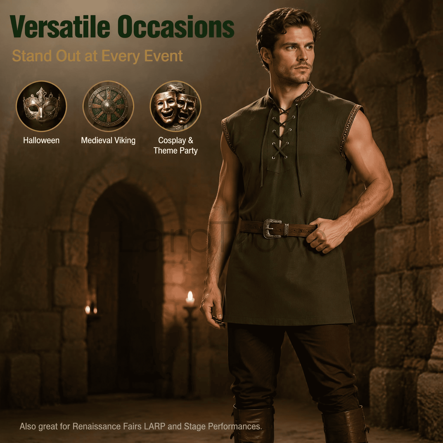 Men's Medieval Tunic Renaissance Costume Top