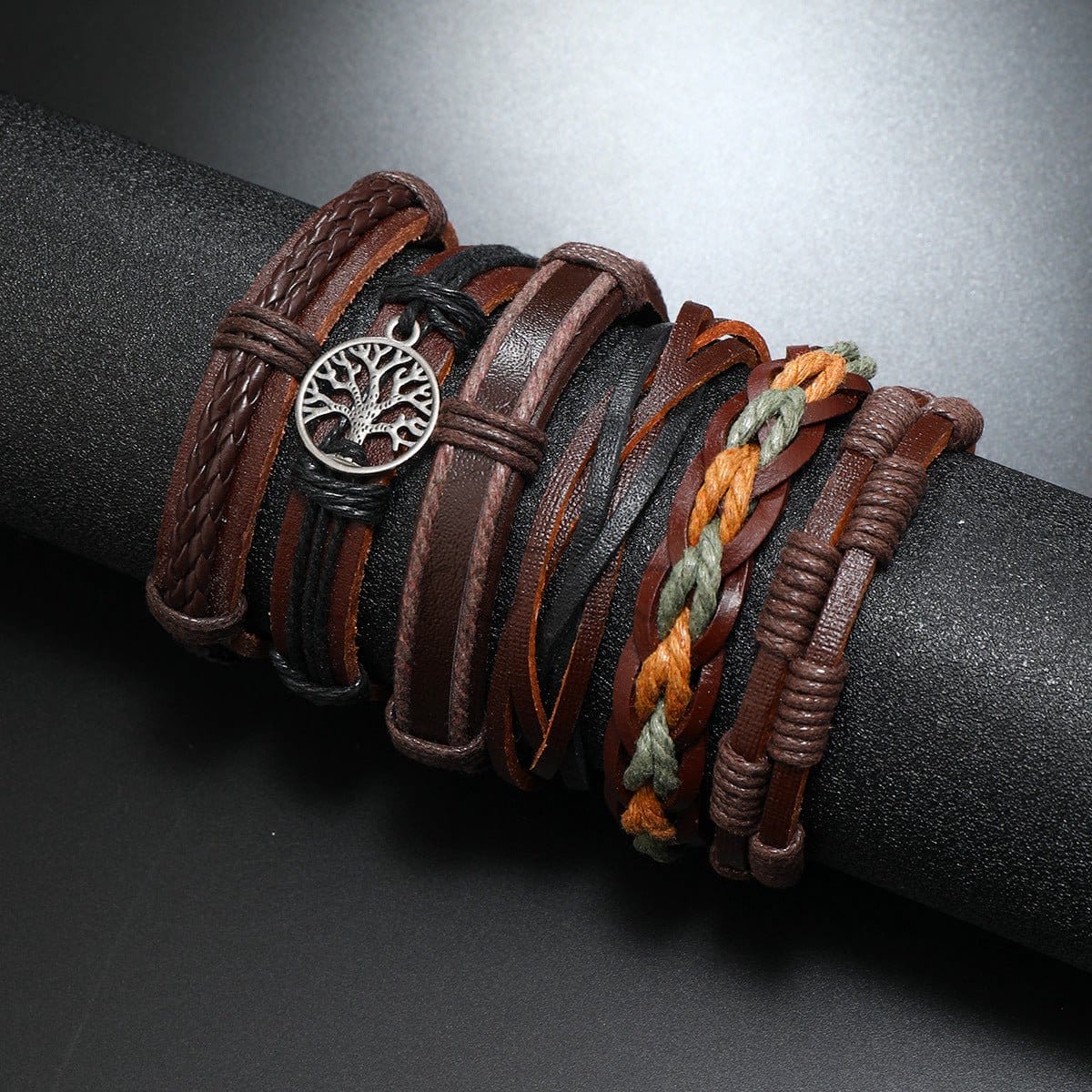 Braided Leather Bracelet Tree of Life