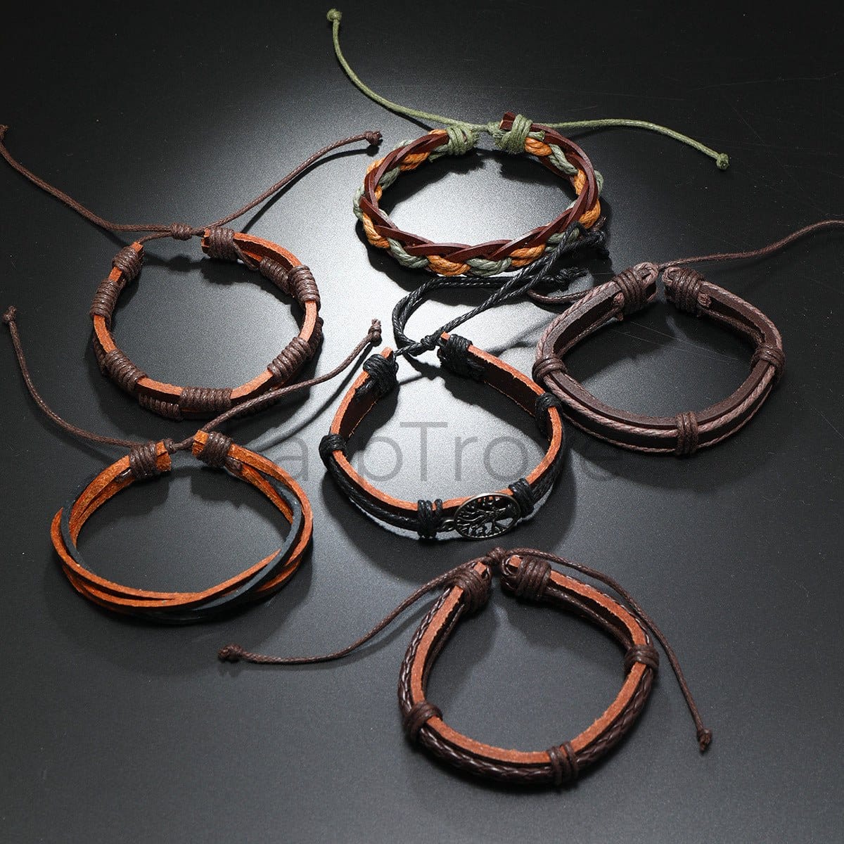 Braided Leather Bracelet Tree of Life