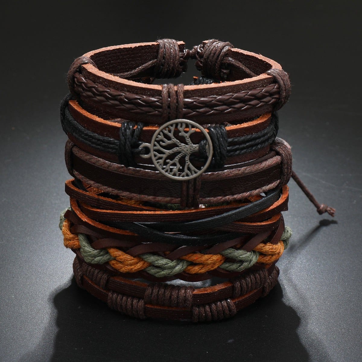 Braided Leather Bracelet Tree of Life