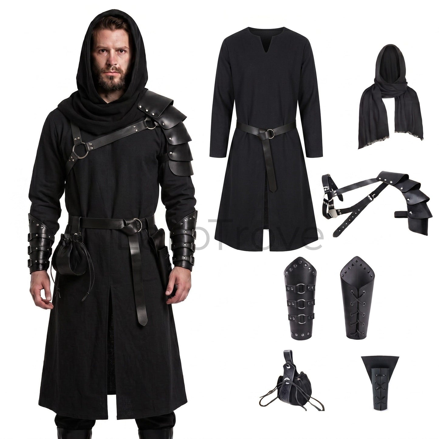 Men's Medieval Viking Rogue Costume Set