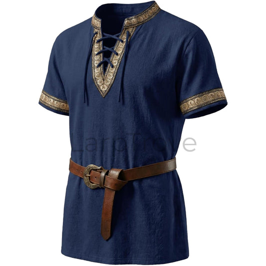 Medieval Inspired Short Sleeve Lace Up Tunic