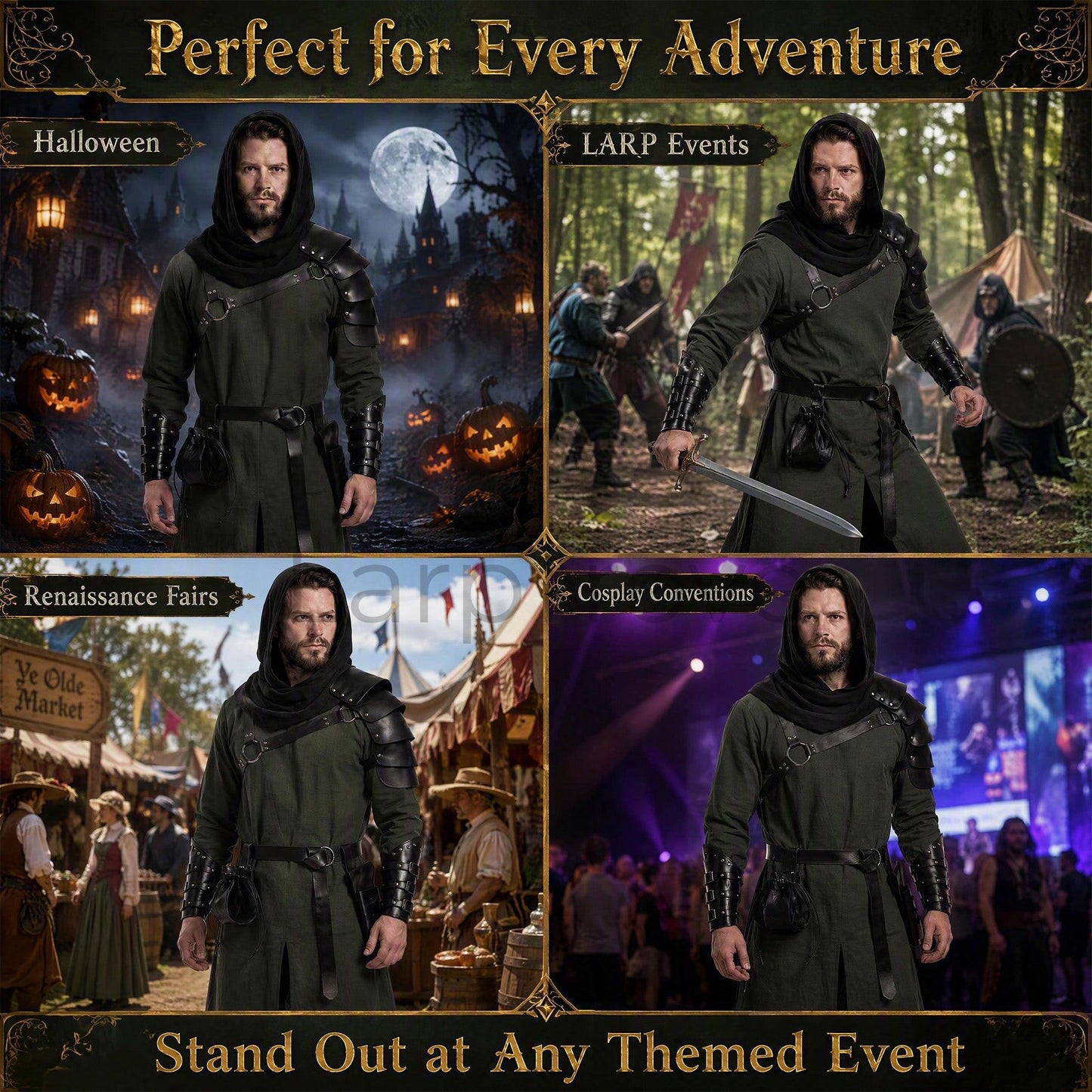 Men's Medieval Viking Rogue Costume Set