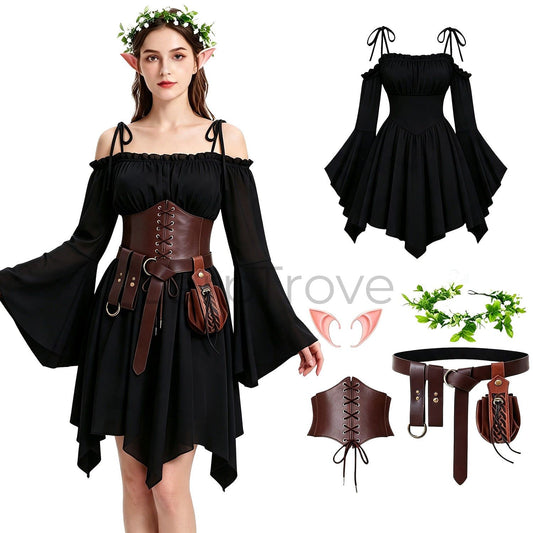 Women's Fairy Elf Medieval Dress Set