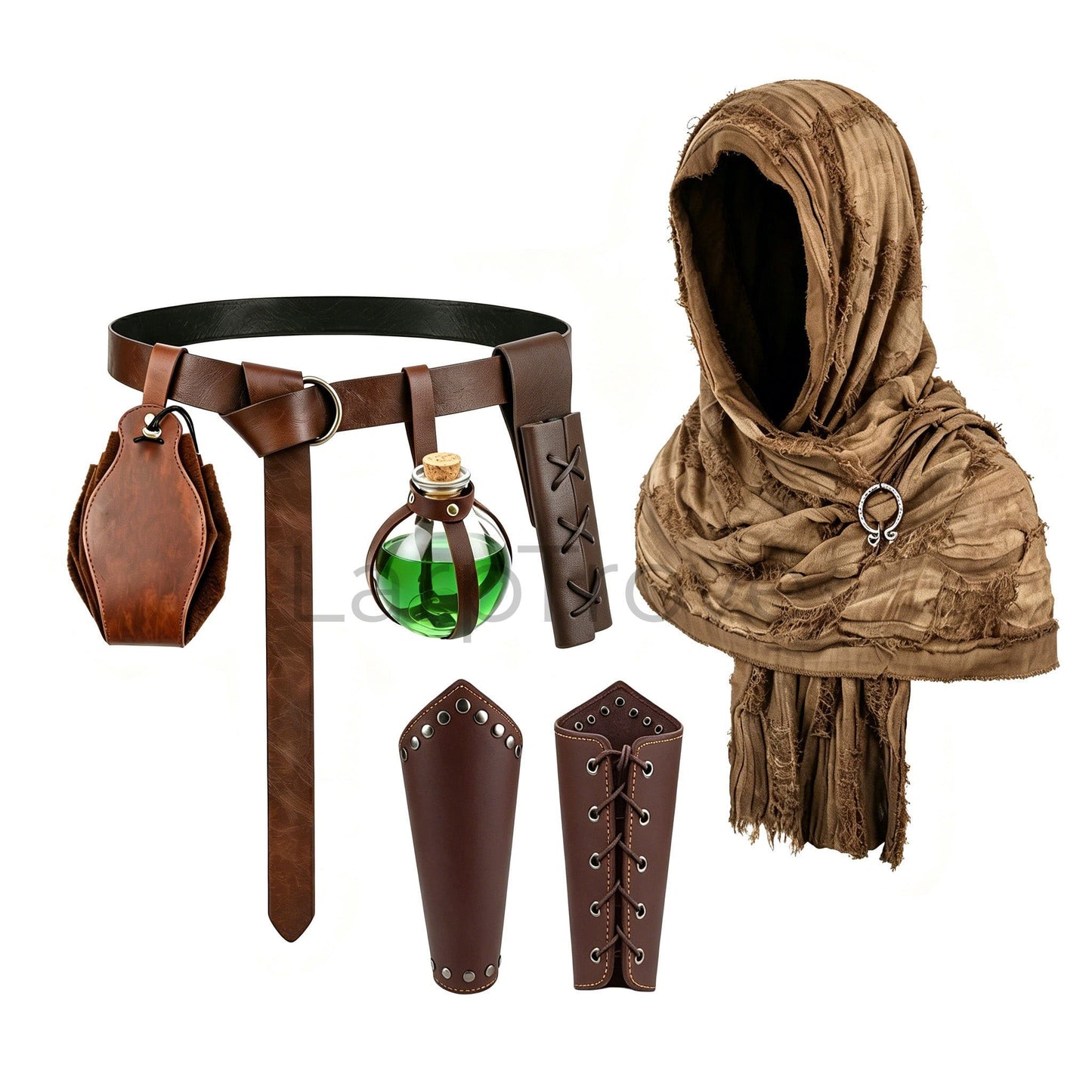 Medieval Scarf Cowl Hood Accessories Set