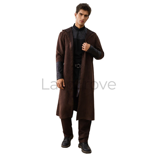 Men's Medieval Costume Set with Hooded Cloak