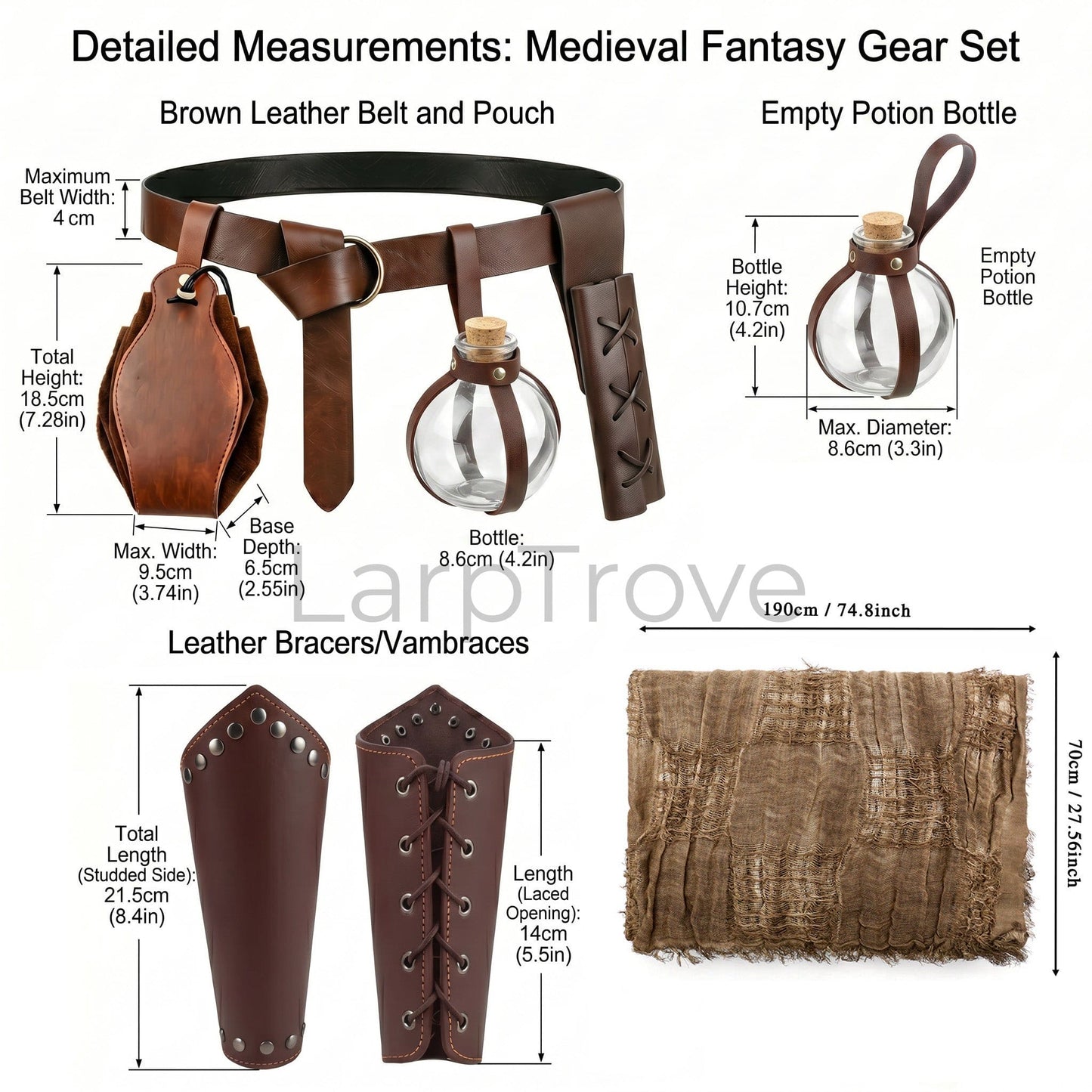 Medieval Scarf Cowl Hood Accessories Set