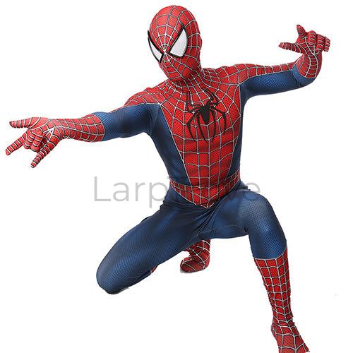 Raimi Spider-Man Cosplay Costume with Mask Print Jumpsuit Zentai Suit Kids Adult