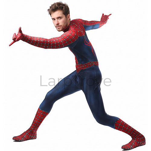 Raimi Spider-Man Cosplay Costume with Mask Print Jumpsuit Zentai Suit Kids Adult