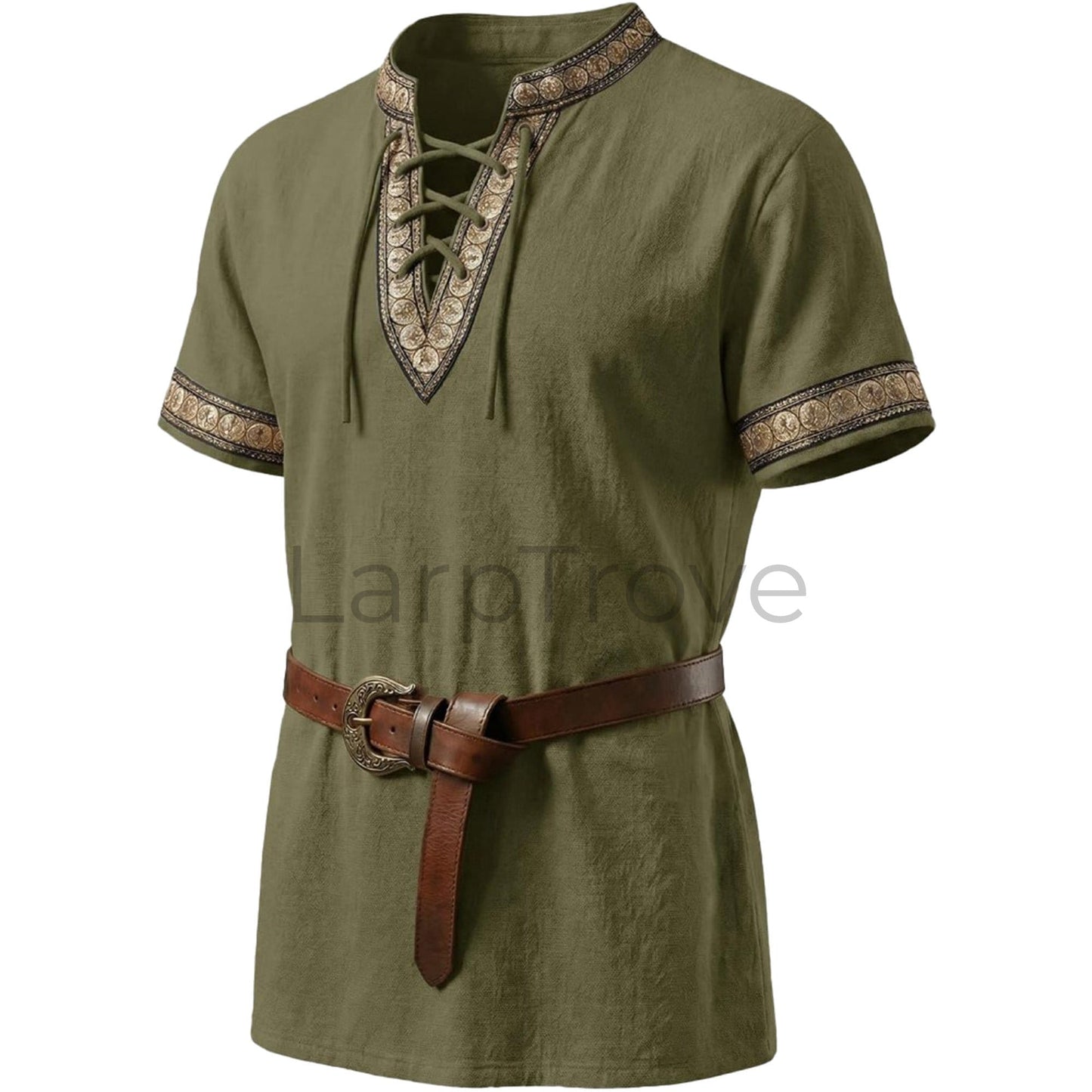Medieval Inspired Short Sleeve Lace Up Tunic