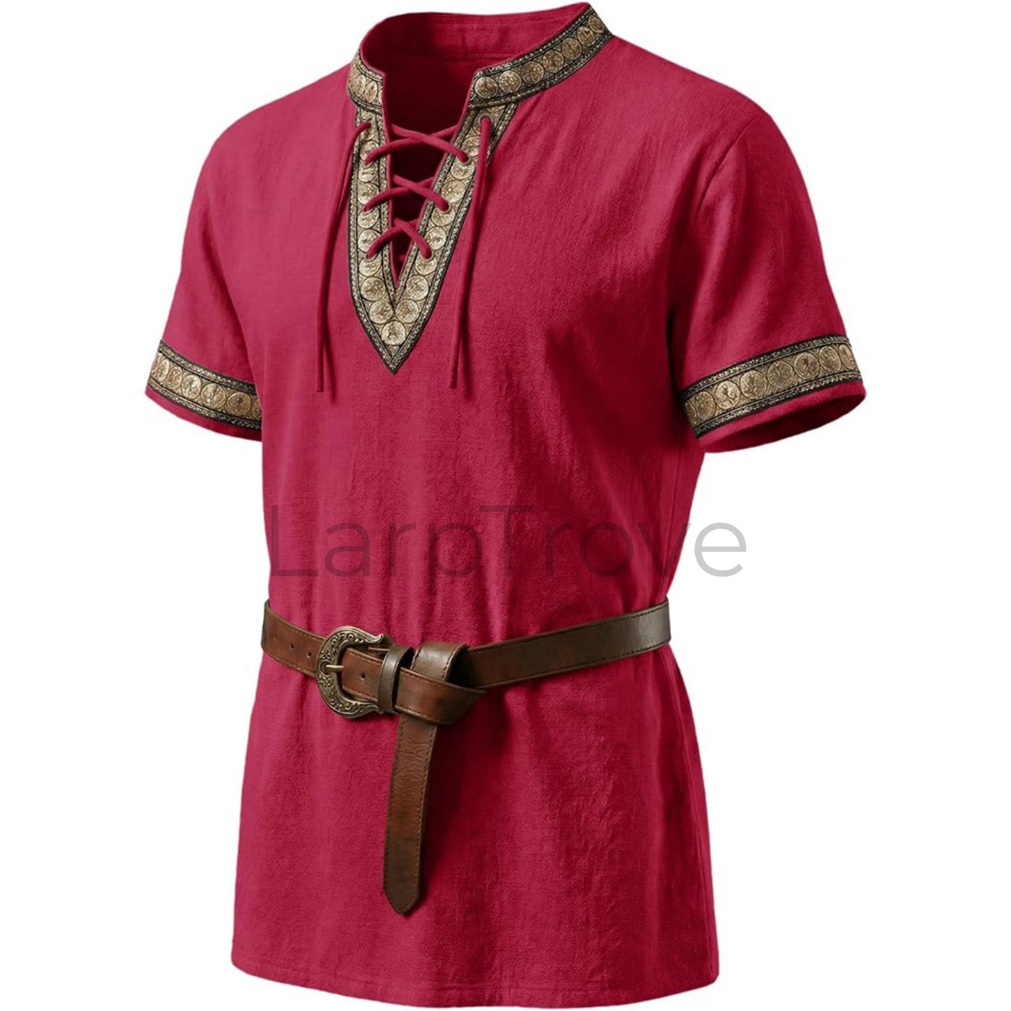 Medieval Inspired Short Sleeve Lace Up Tunic
